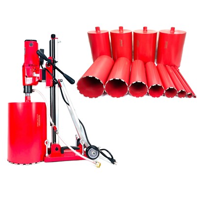 BLUEROCK 12Z1 T/S Concrete Core Drill & 1''-12'' Diamond Wet Bit Set PACKAGE DEAL