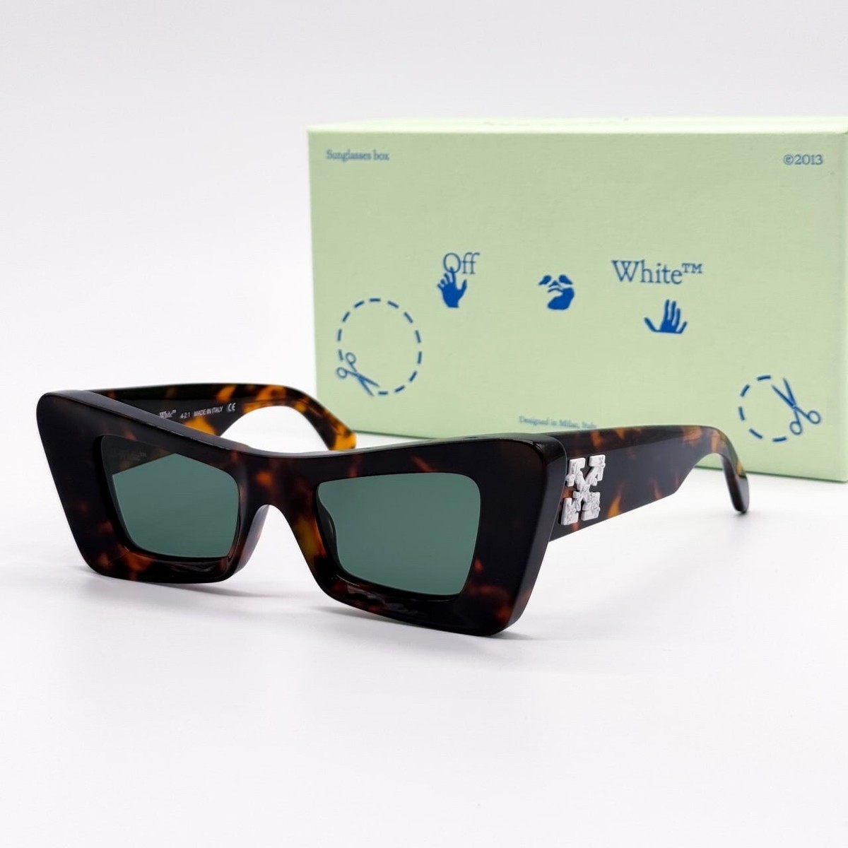 NEW OFF-WHITE SUNGLASSES, HAVANA CAT EYE WOMEN EYEWEAR OFF-WHITE ACCRA 055 BROWN Off-White NEW OFF-WHITE ACCRA 055 HAVANA CAT EYE WOMEN  main image 2