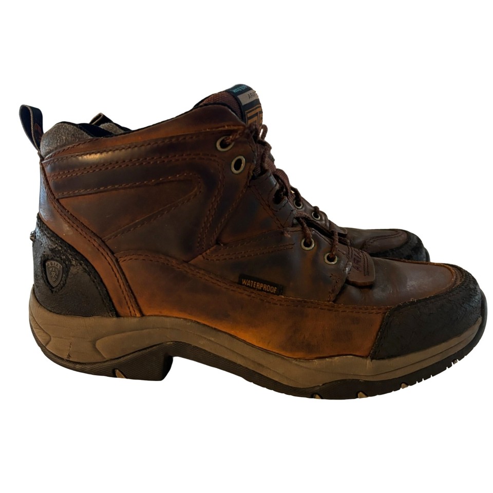 Ariat Terrain Cordovan ATS Leather Hiking Boots Brown Womans Size