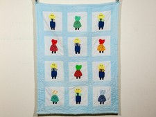 Vintage Hand Crafted Quilt - Sunbonnet Sue and Sam Nursery Blanket