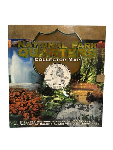 NATIONAL PARK QUARTERS SERIES 2010-2021 COIN COLLECTOR'S MAP Hook Loop CLOSURE