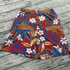Vtg 70s 80s Hippie Floral Drawstring AOP Art Wear Leopard Tucan Beach Vacation