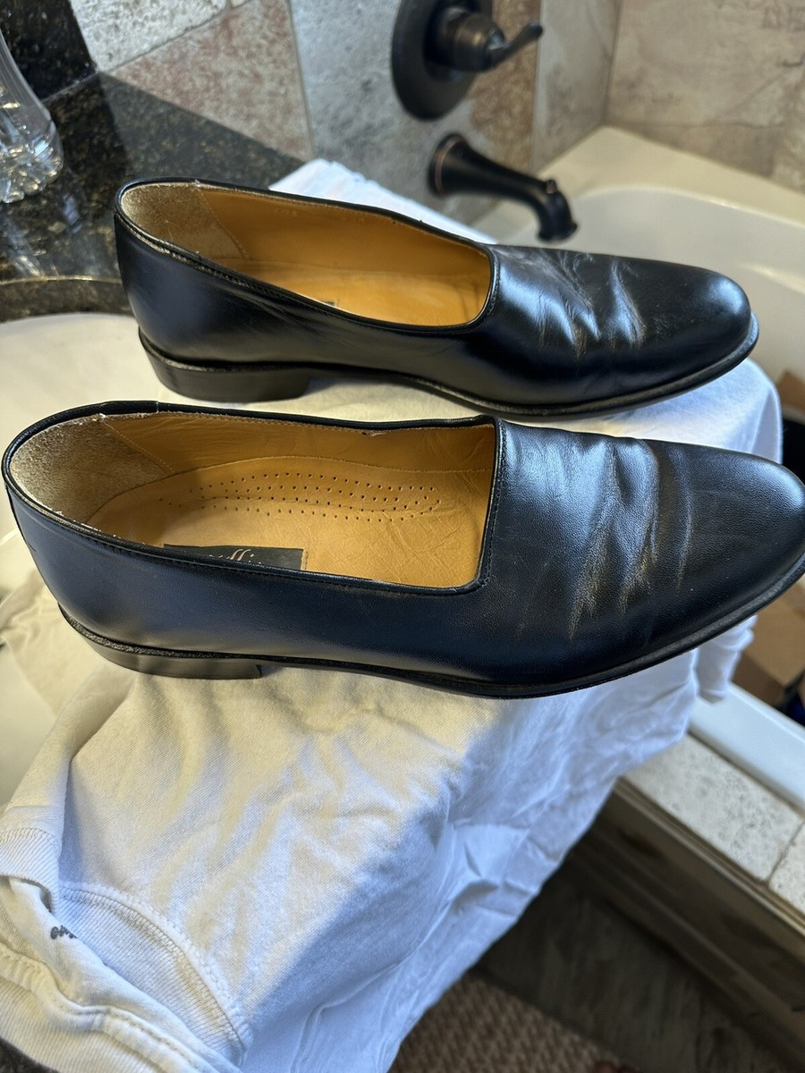 Zelli Mens Size 9.5 M Leather Black Loafers Shoes Hand  display picture 2