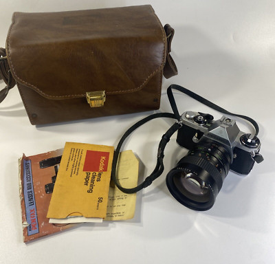 Pentax Asahi ME 35mm SLR Film Camera With Seikanon Zoom 28-80mm Lens Vintage