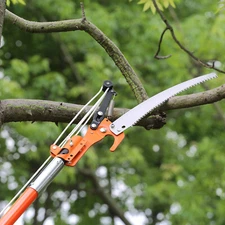 Manual Tree Pruner Pole Saw 7.3–27FT Extendable Steel Blade Branch Cutter