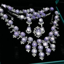 Real Natural AA ice Myanmar purple 10*12mm Jade jadeite Sets 4PCS