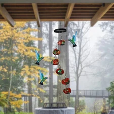 Red Hummingbird Feeders Outdoors Hanging Bird Feeders With 6 Glass Balls