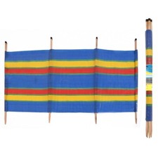 7ft Windbreaker Beach Sun Shade Holiday Stripe Wind Break Garden Camping 4 Poles