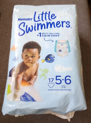 Huggies Little Swimmers Swim Diapers Size 5-6 5/6 Finding Nemo 17 Count