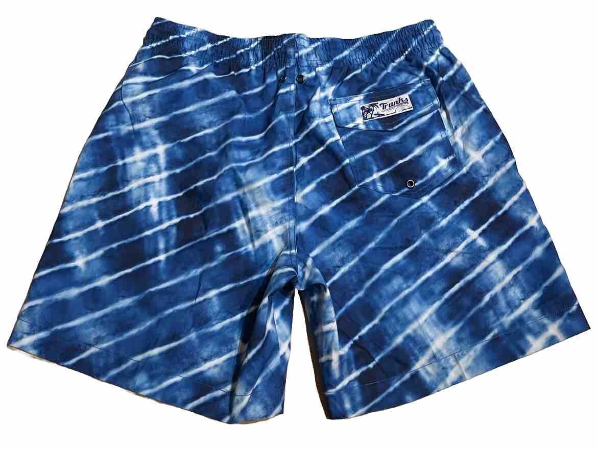 Trunks Board Swim Shorts Men Medium Blue Striped Trunks Mesh Liner