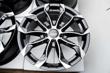 Kudo Racing Intimidate 17x7.5 5x114.3 38mm Black Wpolish Face Wheels Rims 4