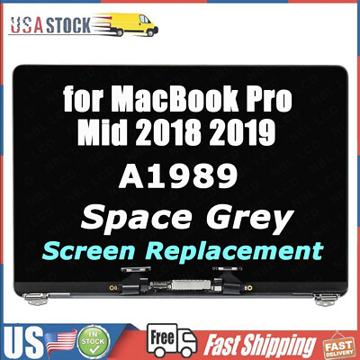 New for Macbook Pro 13'' A1989 2019 True Tone Silver Grey LCD Screen Assembly