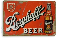 TIN SIGN Berghoff Beer, Bottle, Dive Bar, Pub, Retro, Rustic, Metal Décor, A242
