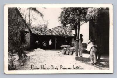 Ocu Panama ''Home Life'' Vintage RPPC Rare Herrera Photo Canal Zone Cover 1950