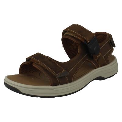 Clarks Mens Saltway Trail Leather Sandal Size 11‎ Solid Black Adjustable Sporty Clarks Men main image 3