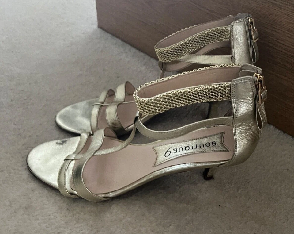 Boutique 9 Ankle Cuff Sandals Light Gold Leather Size 41 UK 8 US 10M - image 2 of 4