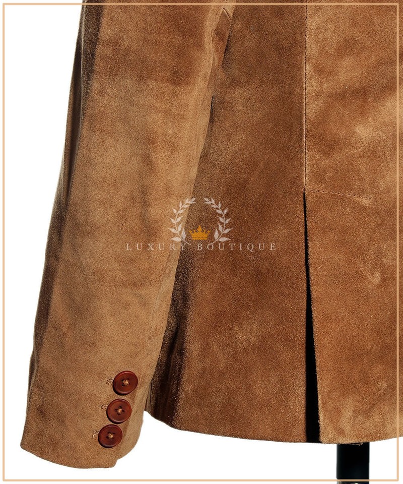 Infinity Leather Herren Retro Braun Bräunen 100% Ziegenleder Wildleder