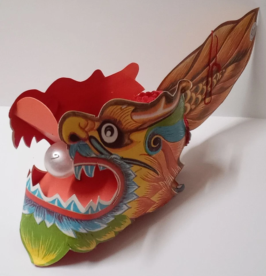 2 Chinese Red Paper Dragon Expands to 5 Feet with 4 Small Plastic Red Lanterns. - Image 2 of 4