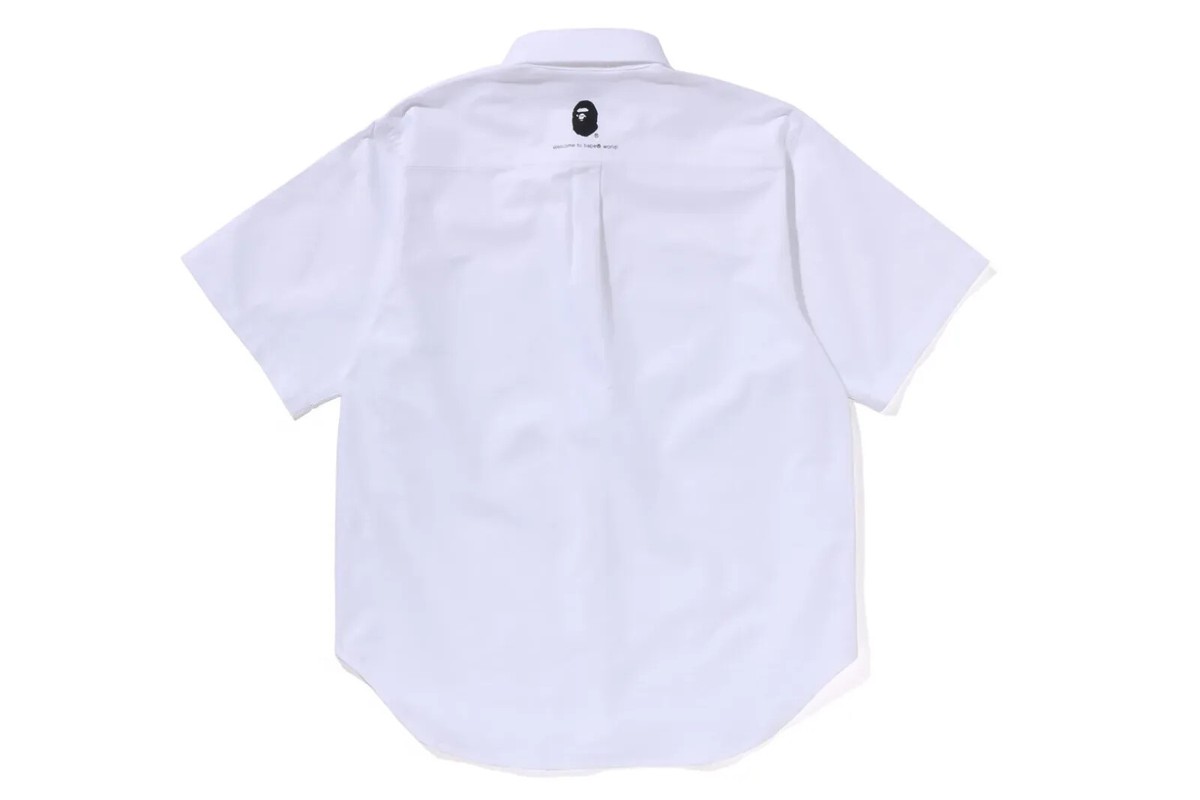 A BATHING APE BAPE 1ST CAMO APPLIQUE OXFORD BD SHIRT 1K25-132-001