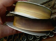 vintage ribbon rayon acetate ombre 5/8-7/8" maize bronze moss 1yd made in France