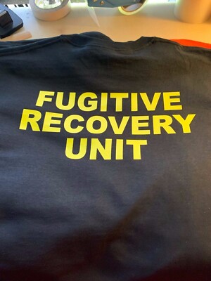 t-shirt FUGITIVE RECOVERY UNIT Bond bounty hunter man custom made 2 order