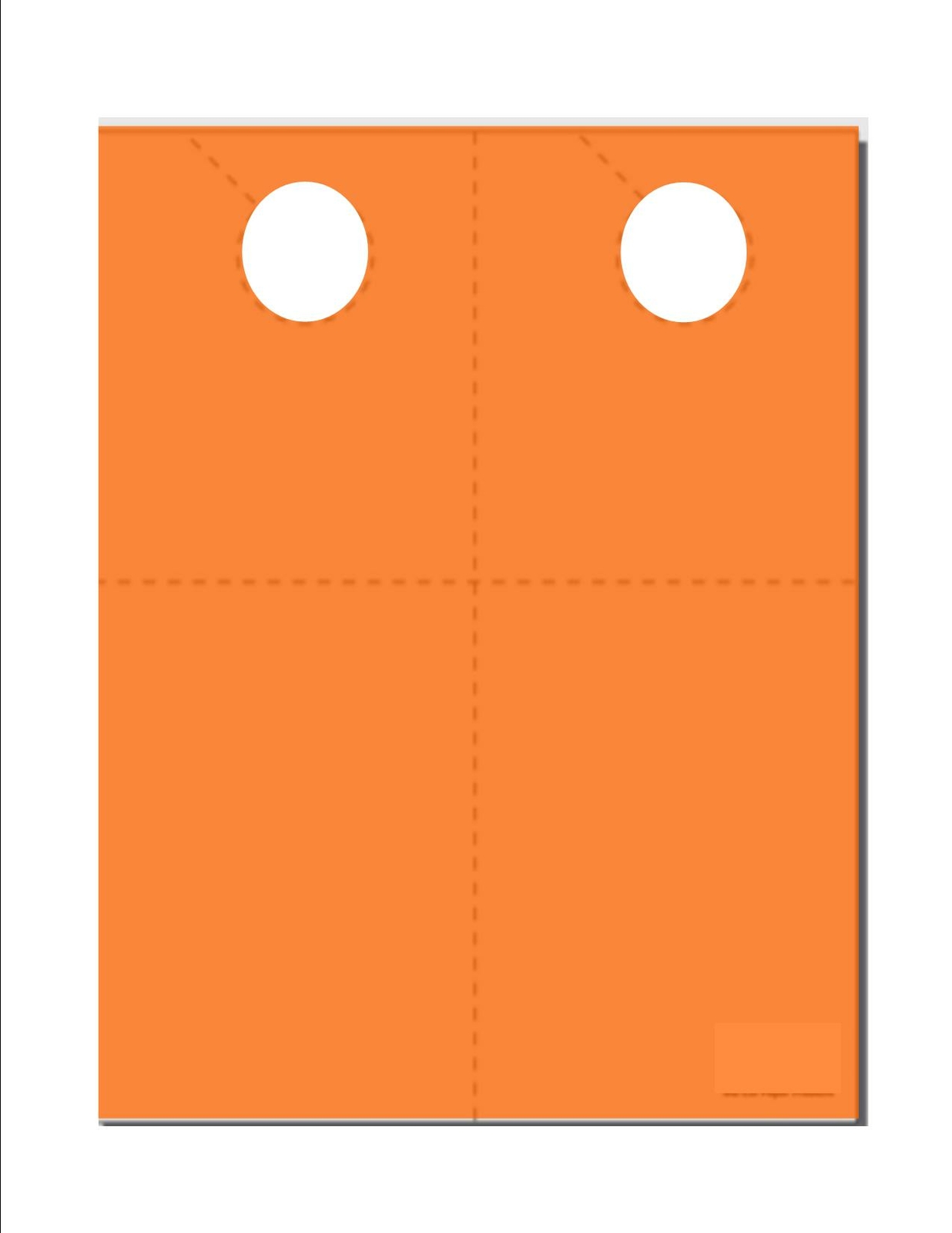 250 Removable Coupon Door Hangers - 2-Up on 8.5x11 Orange Sheets