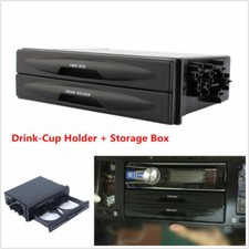 Universal Car Double Din Dash Radio Installation Pocket Cup Holder Storage Box