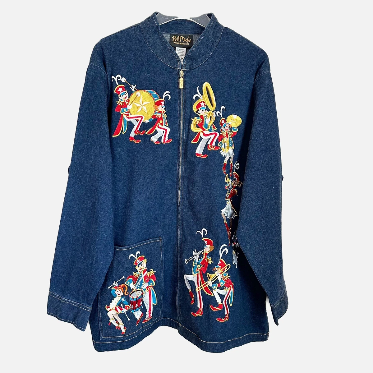 Plus size hotsell embroidered denim jacket