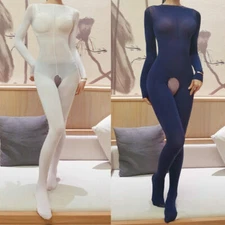 2PCS 220Lbs Unisex Men Sheer Lingerie Full Bodystocking Bodysuit Tights Jumpsuit