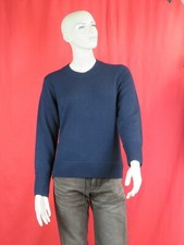 NWT BURBERRY BRADGATE BLUE KNIT CASHMERE EMBROIDERED KNIGHT LOGO SWEATER M