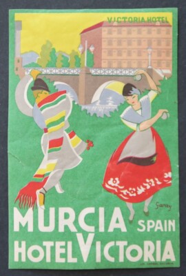 Ancienne étiquette HOTEL CORDOBA PALACE Espagne luggage label