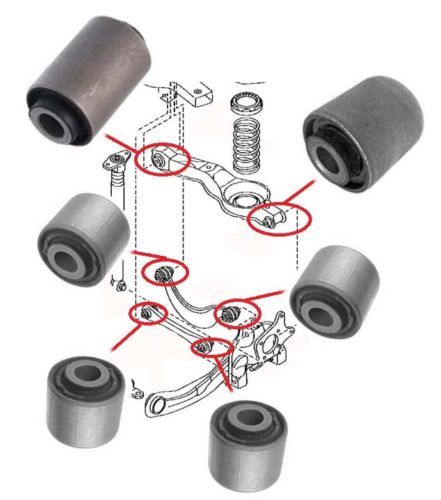 Rear Axle Trailing Control Arm Wishbone Bushes Bushings For Mazda