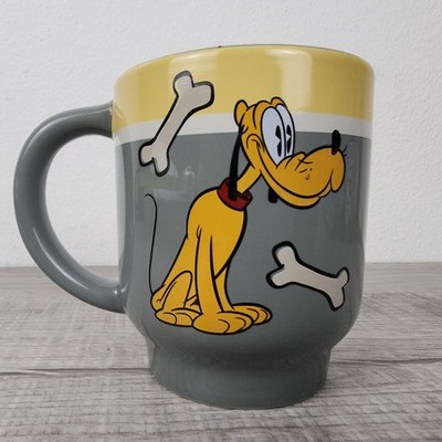 Disney Pluto Thinking Snacks Ceramic Coffee Mug Cup 12oz Gray Tea Cup Original