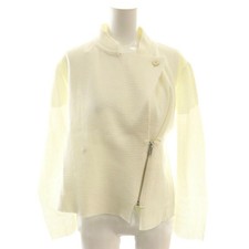 Used Issey Miyake Knit Jacket Stand Collar 2 White AT OS Women Vector Vintage 2