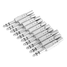10Pcs 1/4in 6.35mm Male Mono Plug Stereo Audio Cable Jack Connector Solder Type