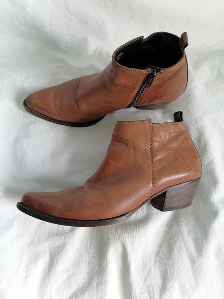 Women Paul Green Boots Brown Leather 39 #C3P5