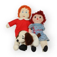 Vintage Dolls RagDoll RaggedyAnn OrphanAnnie AvlonPuppy Plush FreeShipping