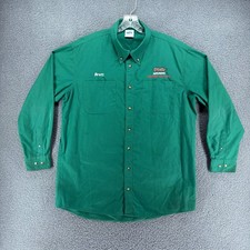 OReilly Auto Parts Work Shirt Mens XL Tall Green Button Down Brett Embroidered