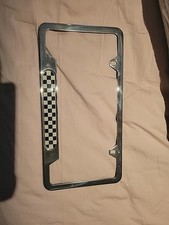 Checkered Flag Black License Plate Frame 