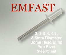 Pop Rivets 3mm 3.2mm 4mm 4.8mm 6mm Steel Dome Head Blind Open 3 3.2 4 4.8 Rivet