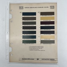 1939 Hudson-terraplane Car Paint Color Chip Chart Sheet Sherwin-williams 1939 Hudson-terraplane Car Paint Color Chip Chart Sheet Sherwin-williams