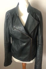 NAF NAF - weiche ECHT LEDER Jacke SCHWARZ Gr�...