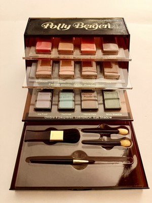 Vintage Polly Bergen 3-Tier Makeup Case Lucite Mid-Century AS IS