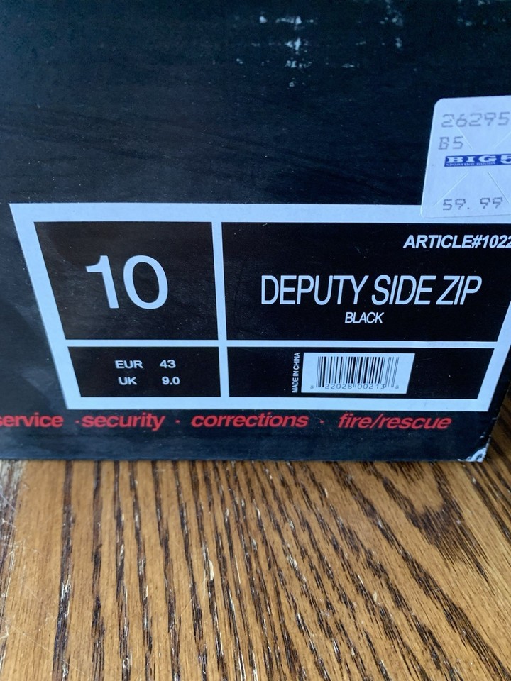 Mens Size 10 Rg Response Gear Tactical Boots Black Deputy Side Zip Ebay 