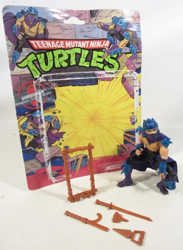 TMNT HH Shredder Figure 100% Complete w/ Weapons & Card Back Playmates 1988