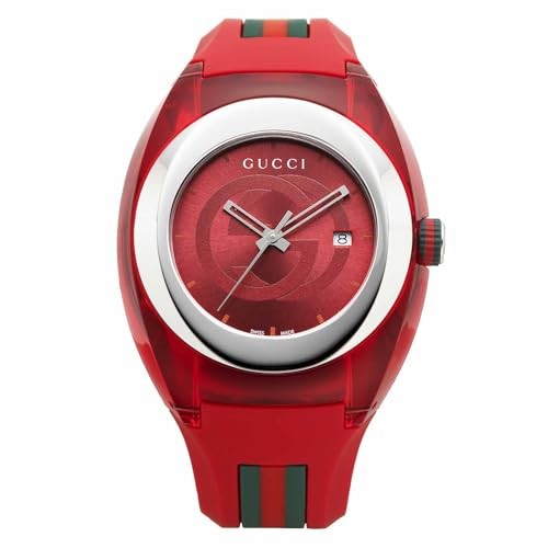 Gucci SYNC YA137103A Men's Quartz Watch 46mm Red Dial & Strap | eBay