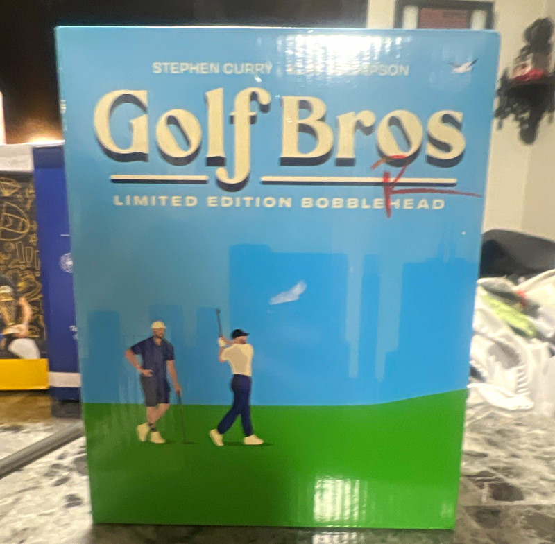 Stephen Curry "Golf Bros" Limited Edition Bobblehead Blue/Green, Warriors NBA