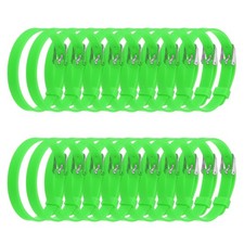 20 Pack Slide Bracelet Wristband, 8.2 x 0.3&rdquo; Silicone Adjustable Bracelet, Green
