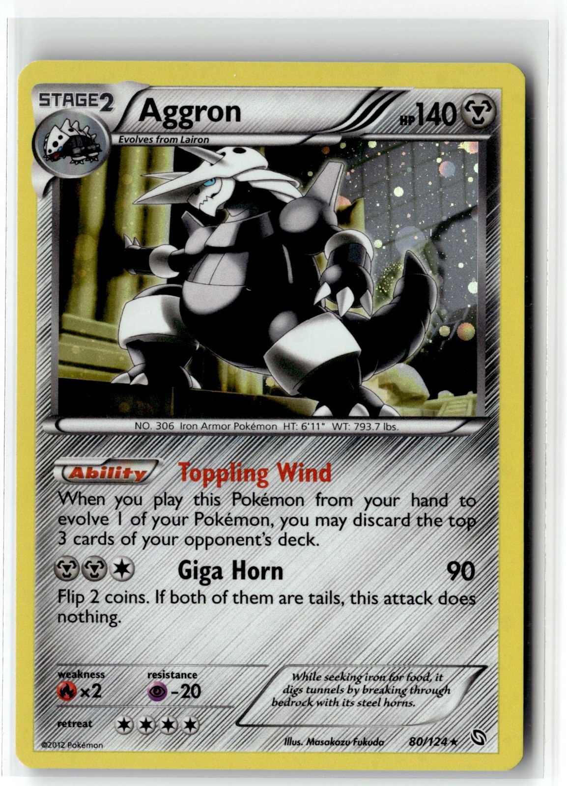 Aggron ⭐️ 80/124 Holo Rare Dragons Exalted 2012 Pokemon NM