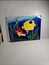 ART TILE Vintage Recycled Tropical Fish Contemporary Wall Tile Artisan SeaDecor